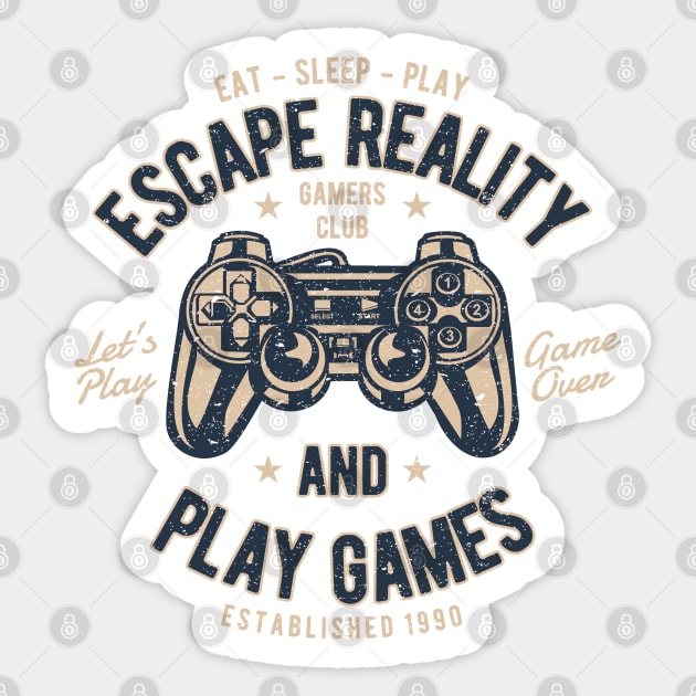 Escape Reality And Play Games Gamers Club Eat Sleep PLay Let’s Play Game Over Sticker by JakeRhodes